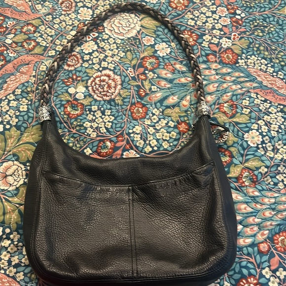 Brighton Barbados zip top  Black Leather Shoulder Bag - Picture 8 of 12